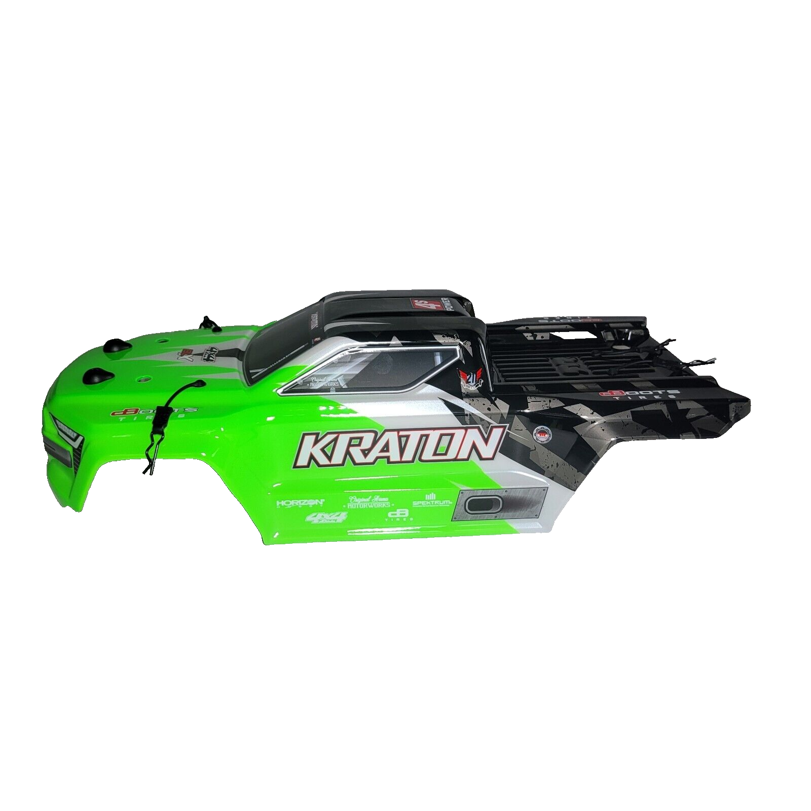 Arrma Kraton 4S V2 BLX Body Factory Painted Decaled Green Truck Clips 4X4