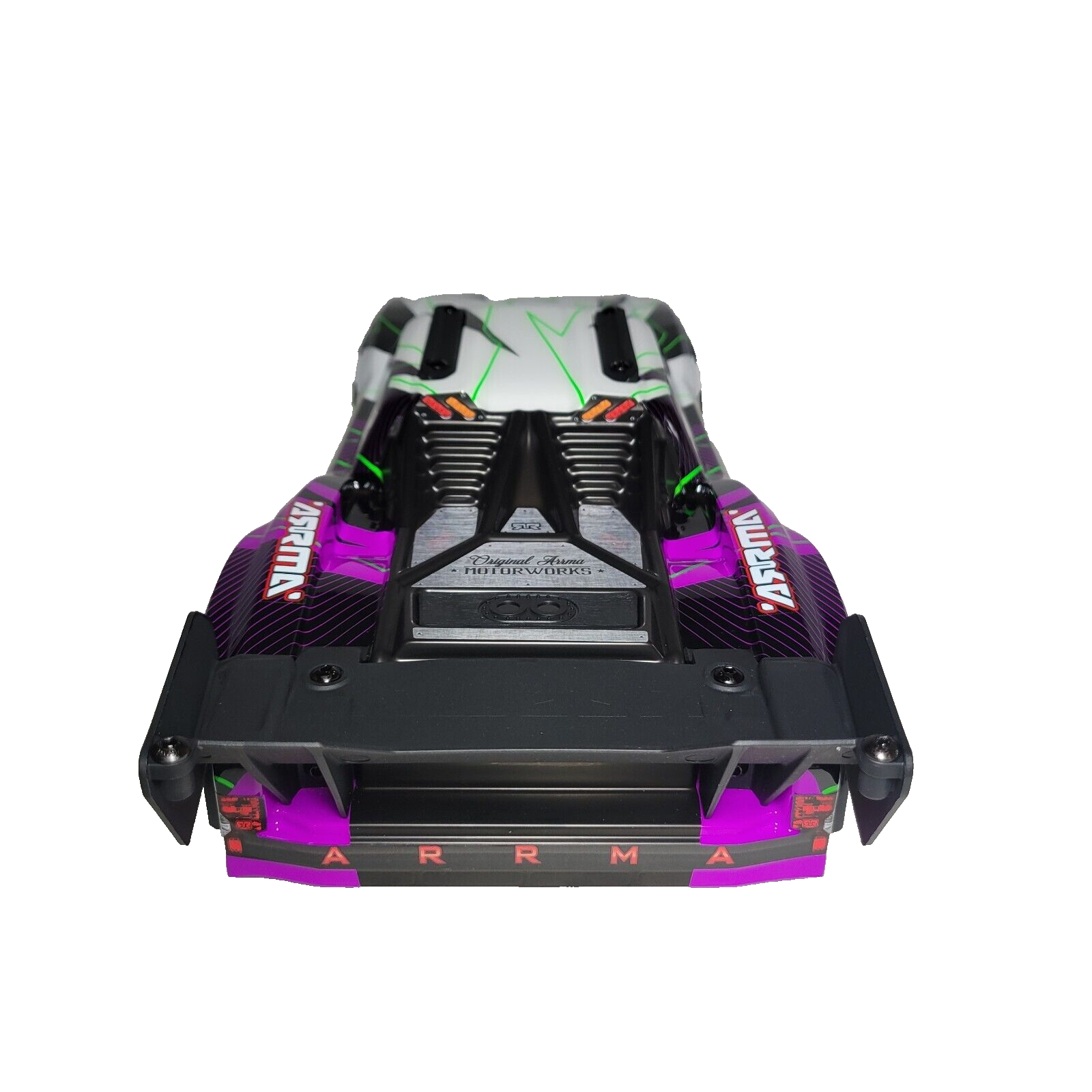 Arrma Vorteks 2wd Mega Body Factory Painted Purple Clipless & Spoiler Wing Tray