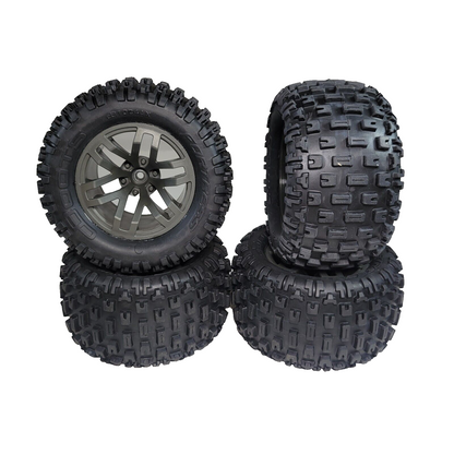 Arrma Granite Tires & Gun Metal Wheels DBoots Fortress MT Rim 14mm Hex 4x4 BLX