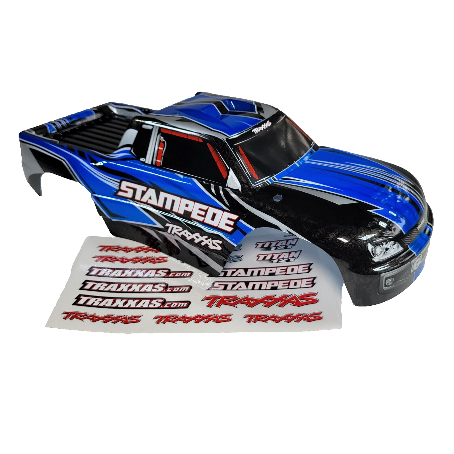 Fits Traxxas Stampede Blue Black & White Body Shell Factory Painted XL-5 2wd