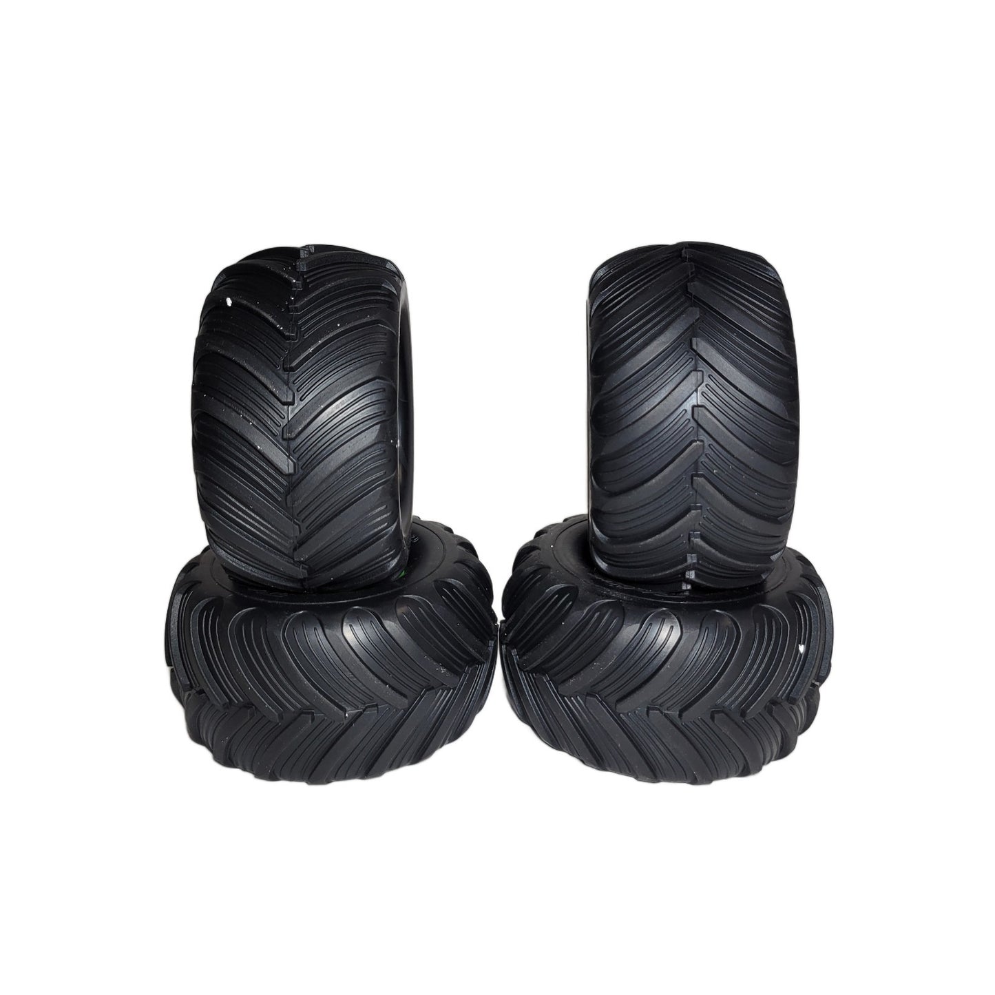 Fits Traxxas Stampede XL5 Tires & Green Wheels VXL 2wd Monster Truck 12mm Hubs