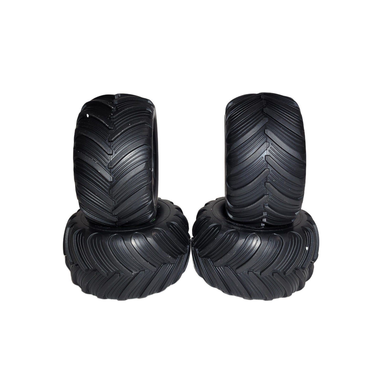 Fits Traxxas Stampede XL5 Tires & Green Wheels VXL 2wd Monster Truck 12mm Hubs