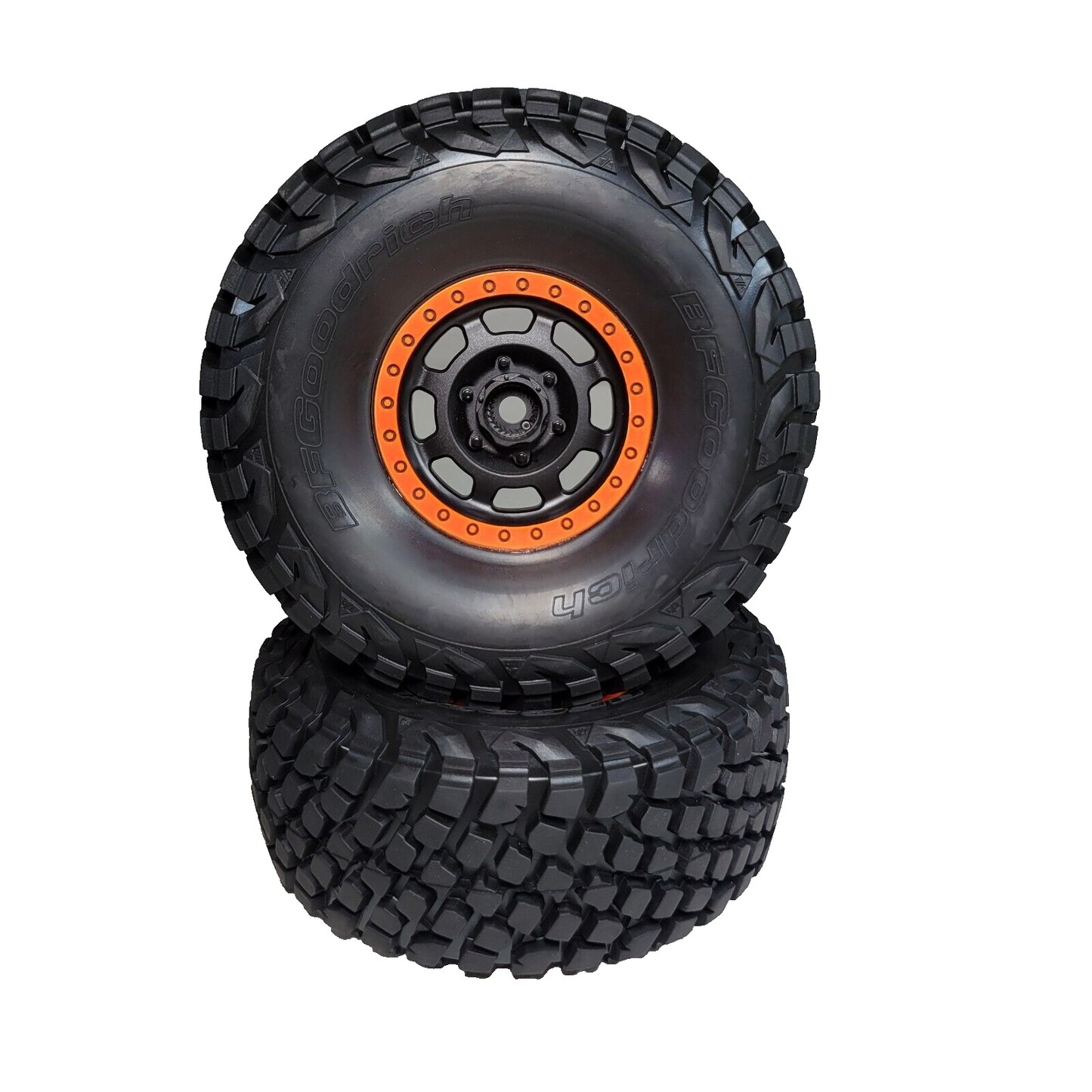 Fits Traxxas Unlimited Desert Racer UDR Baja KR3 Tires (4) 17mm Orange Wheels