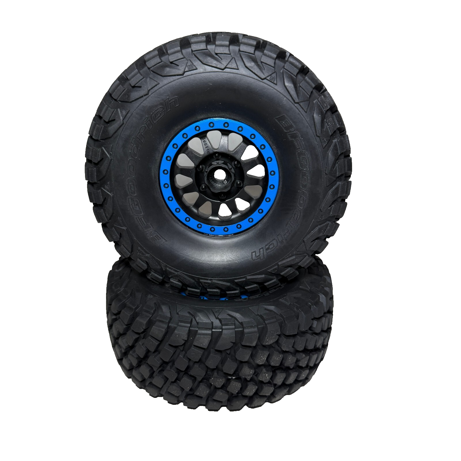 Fits Traxxas Unlimited Desert Racer UDR Baja KR3 Tires (4) 17mm Blue Wheels