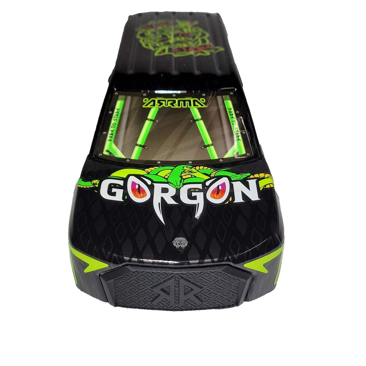 Arrma Gorgon Grom 1/16th Body Factory Painted Yellow Black With Internal Cage