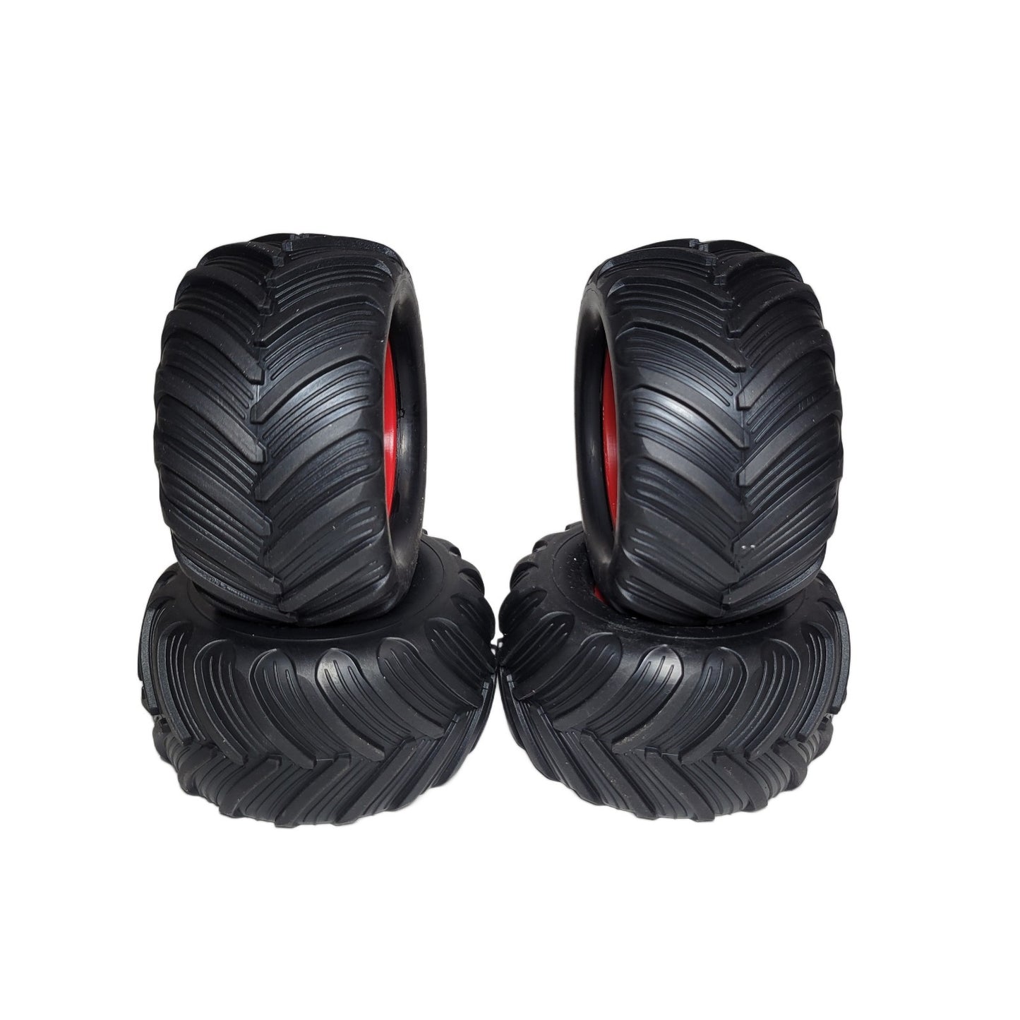 Fits Traxxas Stampede XL5 Tires & RED Wheels VXL 2wd Monster Truck 12mm Hubs