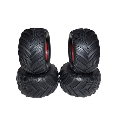 Fits Traxxas Stampede XL5 Tires & RED Wheels VXL 2wd Monster Truck 12mm Hubs