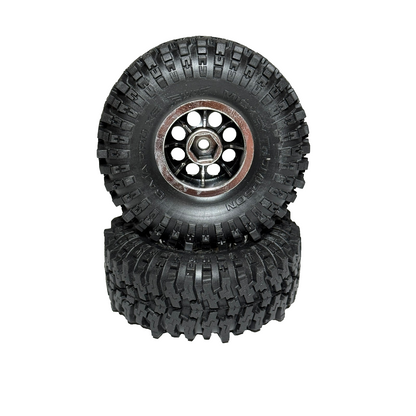 Fits Traxxas Trx-4M High Trail K10 Baja Pro Tires & 7mm Satin Chrome Wheels F150