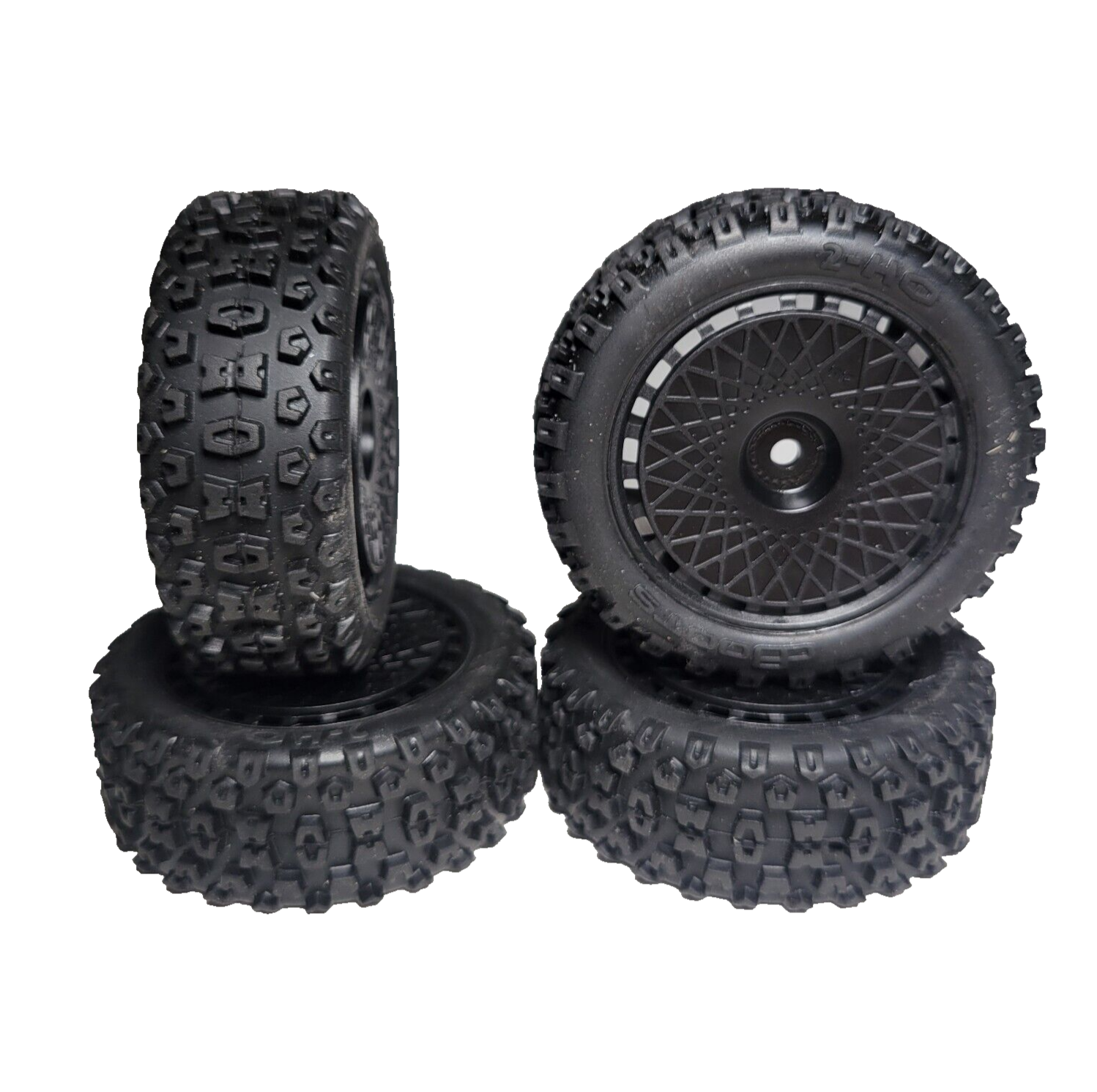 Arrma Typhon Grom 1/18th Tires Dboots  '2-HO' & Black 12mm Wheels ARA550114