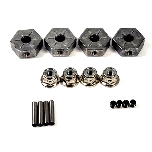 Arrma Big Rock V3 4x4 3s BLX 14mm Aluminum Wheel Hexes Steel Nuts & Pins Granite