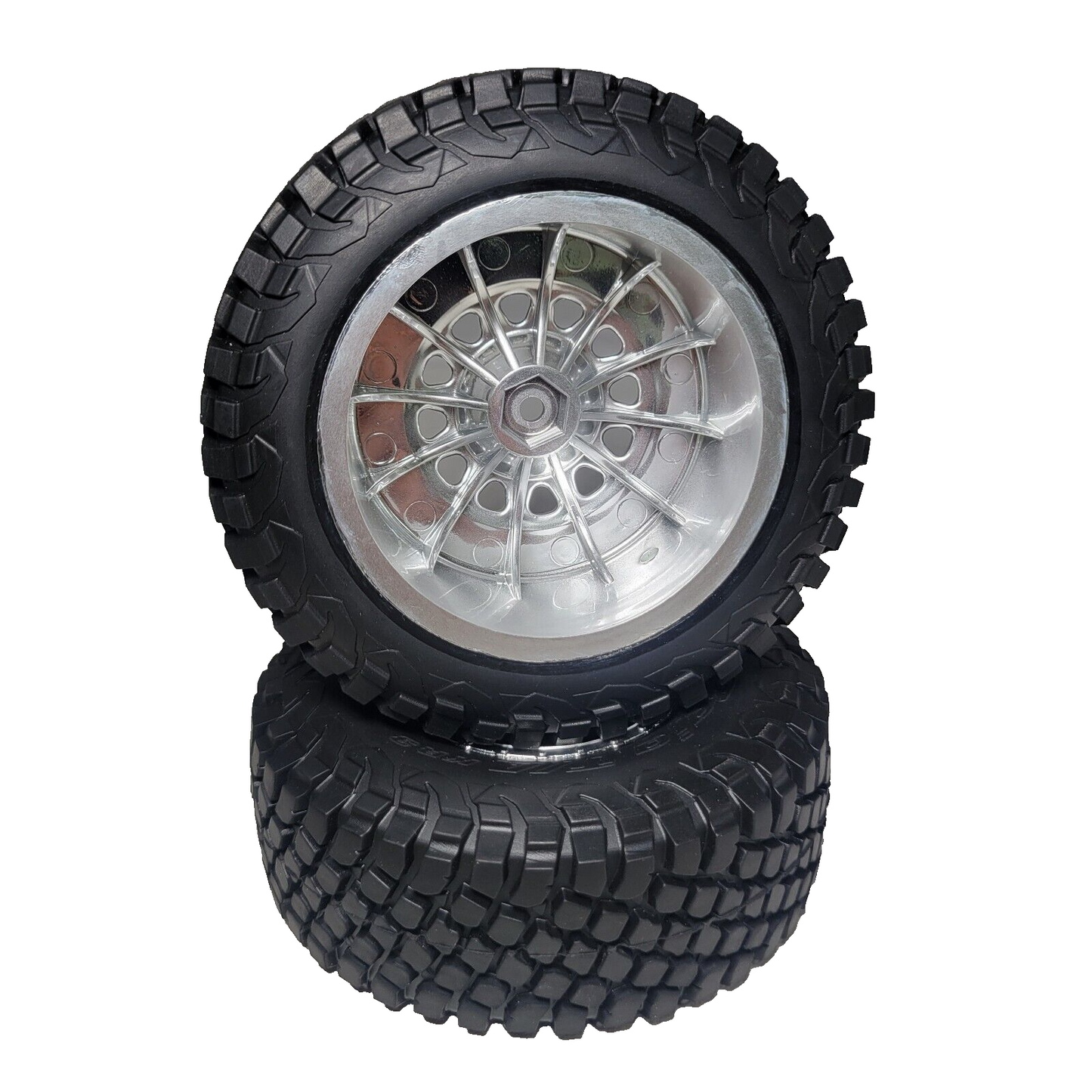 Losi Baja Rey 2.0 Tires BFG KR3 & 12mm Hex Silver Wheels Mounted LOS43056