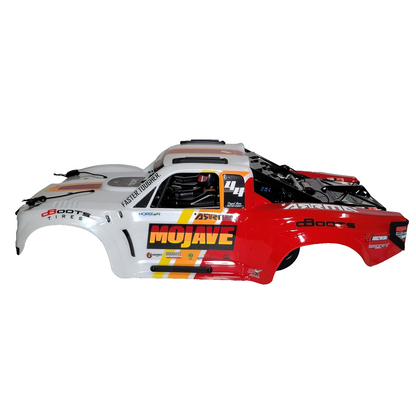 Arrma Mojave 4S Body Factory Painted Decaled White & Red W/ Rollcage & Driver