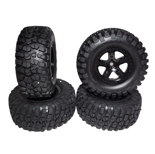 For Traxxas 2wd Slash BF Goodrich Tires Mud Terrain 12mm Black Wheels Front Rear