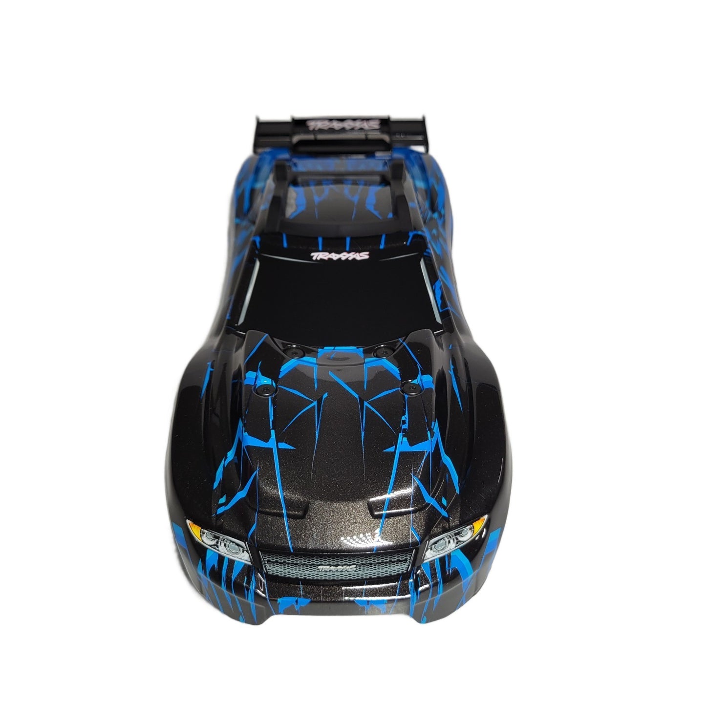 Fits Traxxas Rustler 4X4 VX3 Blue Black Body NEW ClipLess Mount (ONLY FITS VX3)
