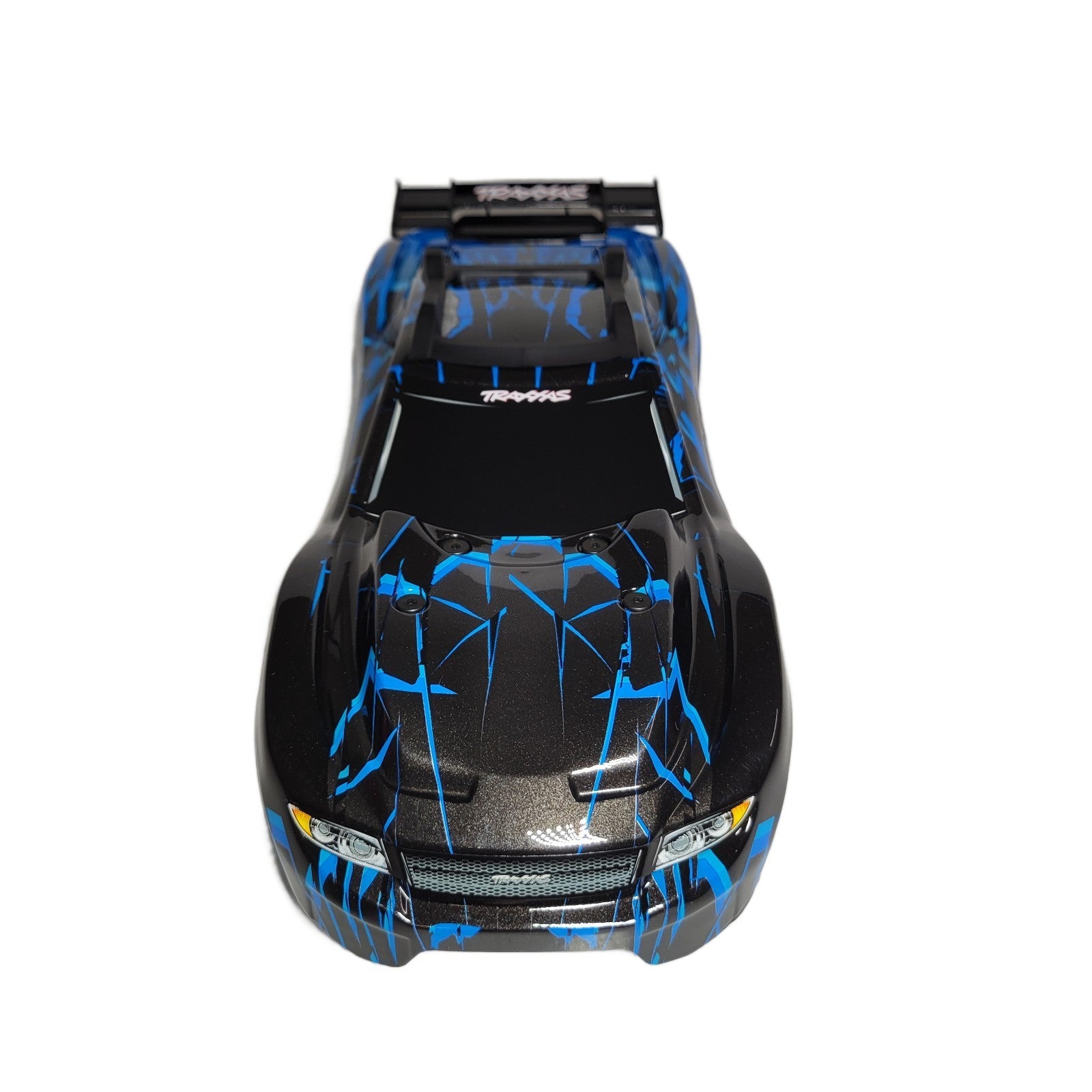 Fits Traxxas Rustler 4X4 VX3 Blue Black Body NEW ClipLess Mount (ONLY FITS VX3)