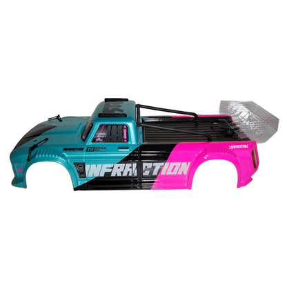 Arrma Infraction 223S BLX Body Black Pink Teal Factory Painted Spoiler Wing 2645