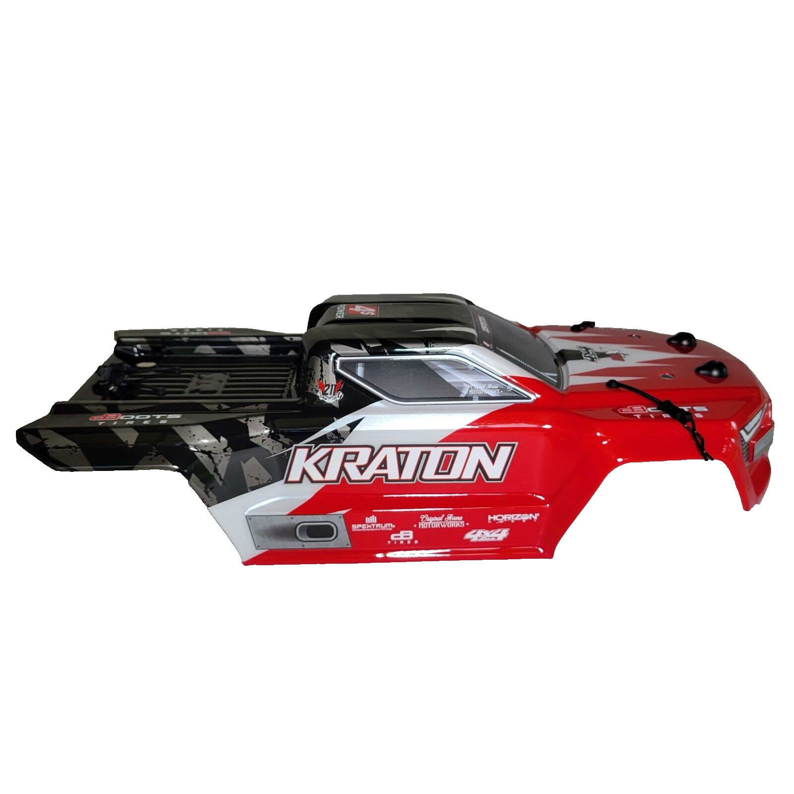Arrma Kraton 4S V2 BLX Body Factory Painted Decaled Red Truck Clips 4X4