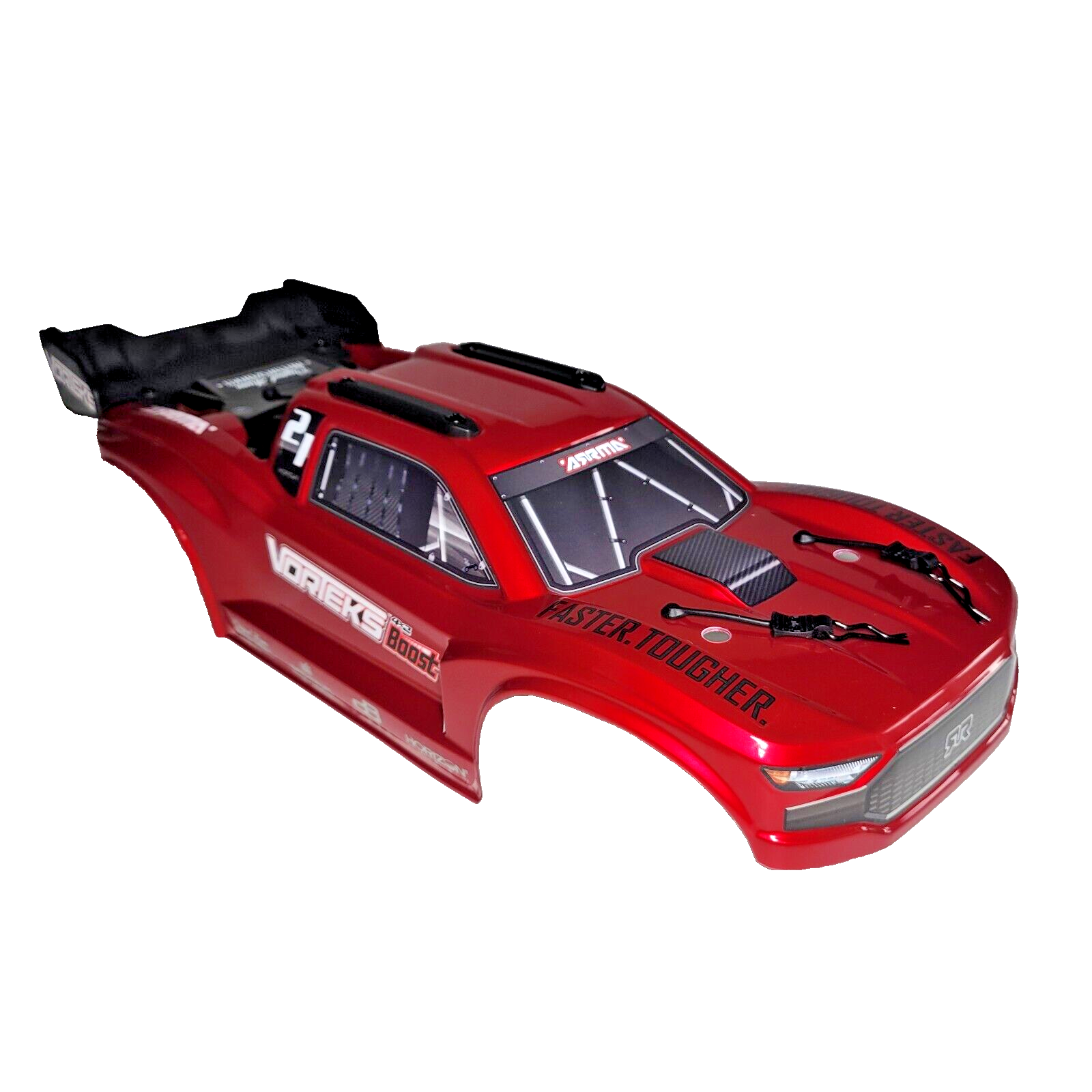Arrma Vorteks Body Shell Red Factory Painted Decals Spoiler BLX Mega 4x4 / 4x2