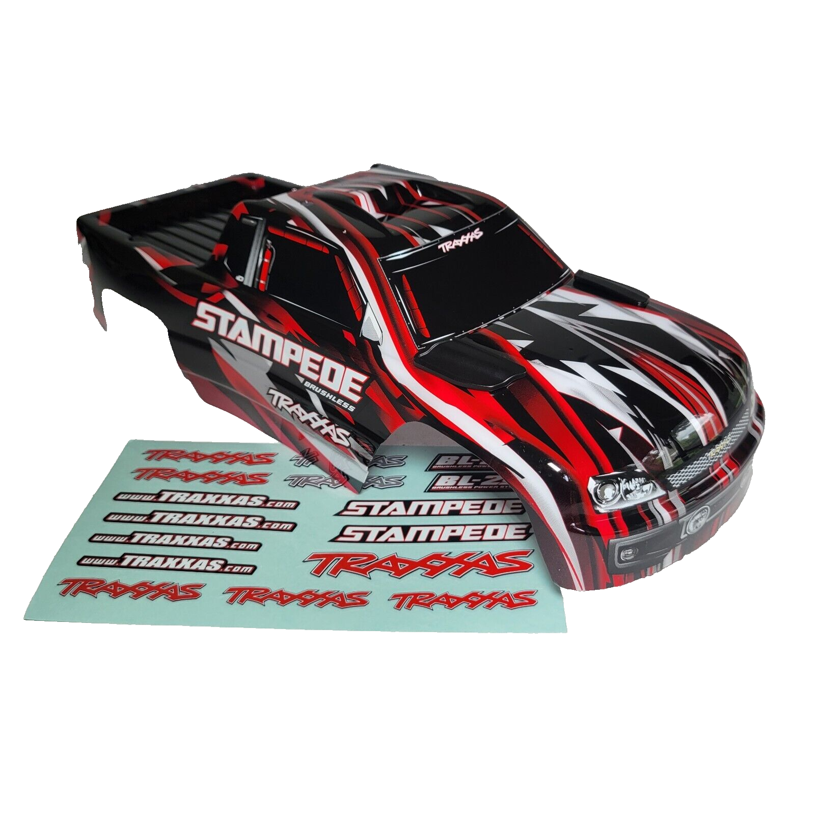 Fits Traxxas Stampede 2wd BL2s Clipless Body Shell Red Black Factory Painted