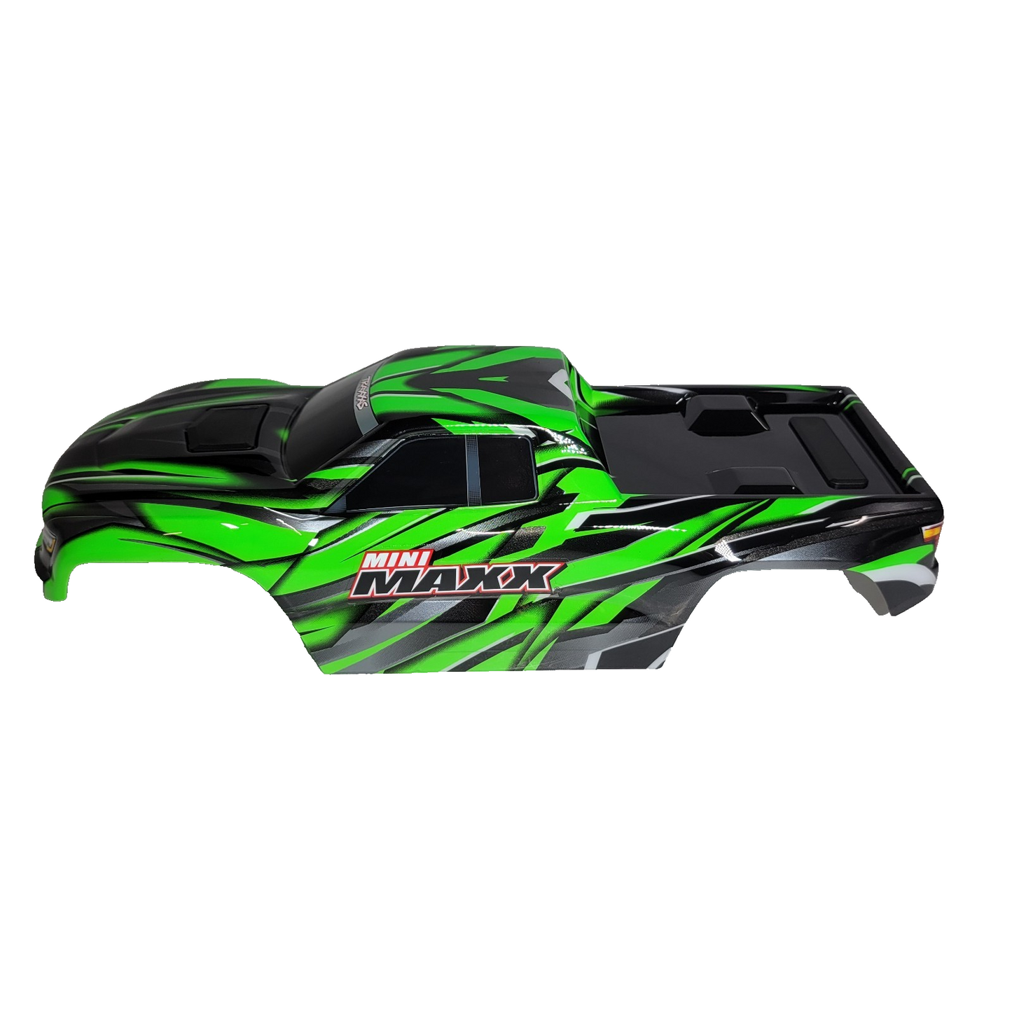 Fits Traxxas Mini Maxx Clipless Body Factory Painted Green Black Decals 1/16th