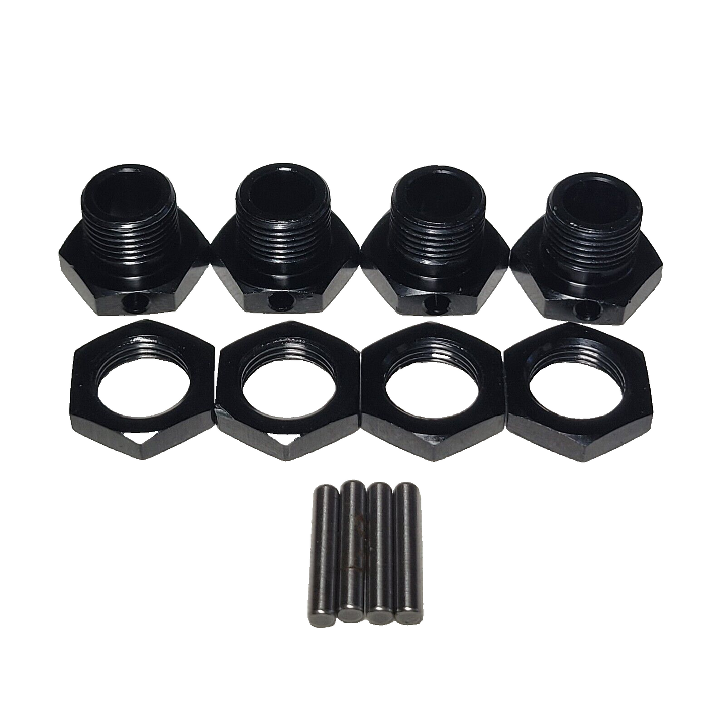 Losi 8ight XE RTR Buggy 17mm Hexes Hubs Wheel Nuts & Pins Front & Rear