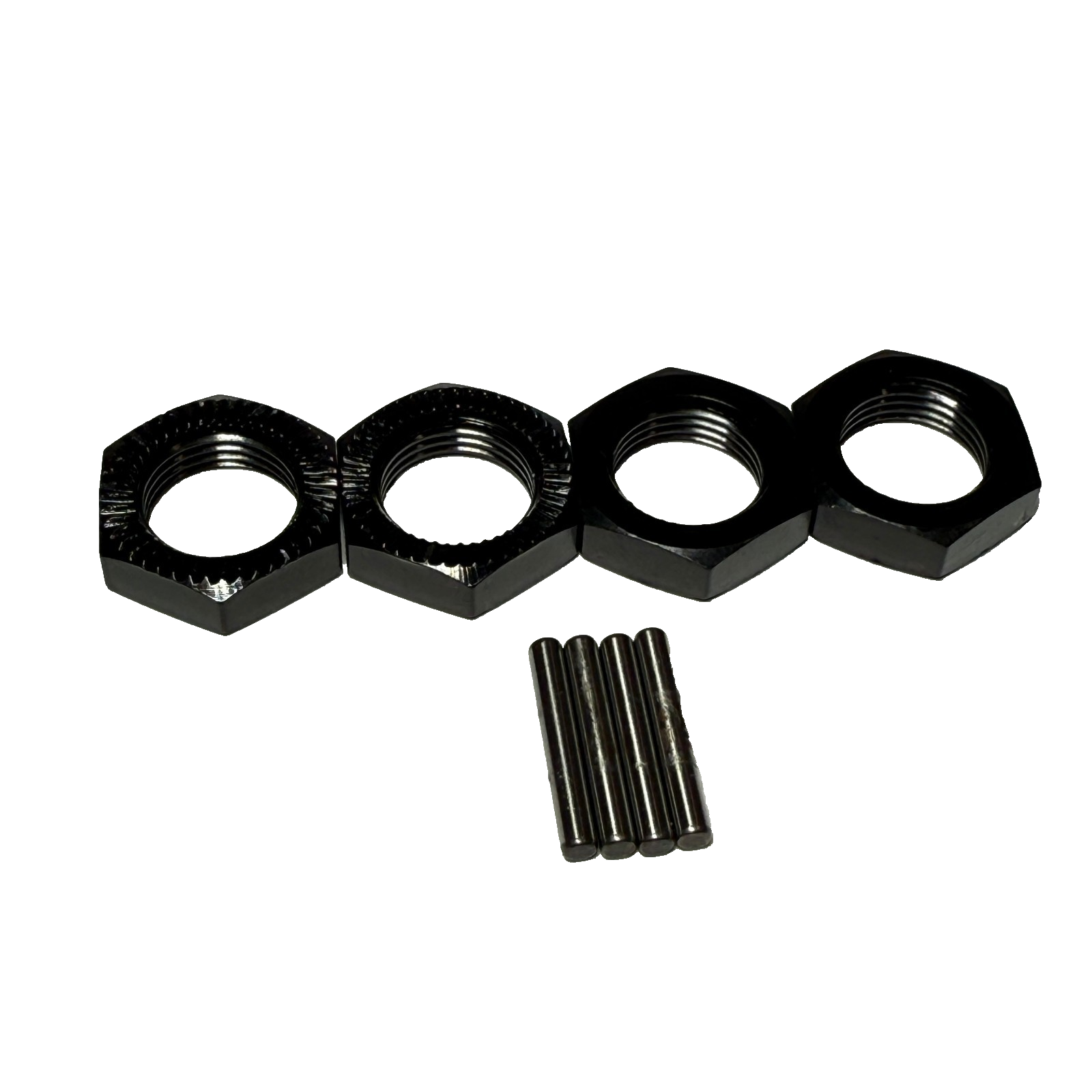 Arrma Limitless 8s 17mm Wheel Hexes Red Aluminum / Black Hex Nuts & Steel Pins