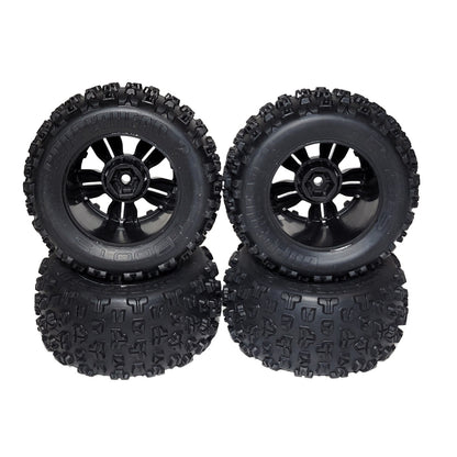 Arrma Mini Kraton 1/16th Tires Dboots Copperhead 2 & Black 12mm Wheels (4 Tires)