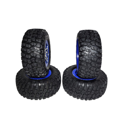Fits Traxxas Slayer Pro Tires BFG Mud Terrain & 14mm Blue / Chrome Wheels