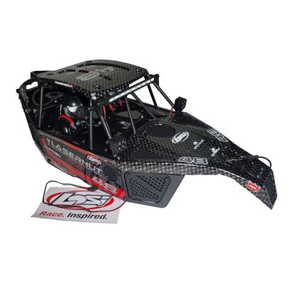 Losi Lasernut U4 Body Factory Painted Black Carbon Decals With Led Lights Bar