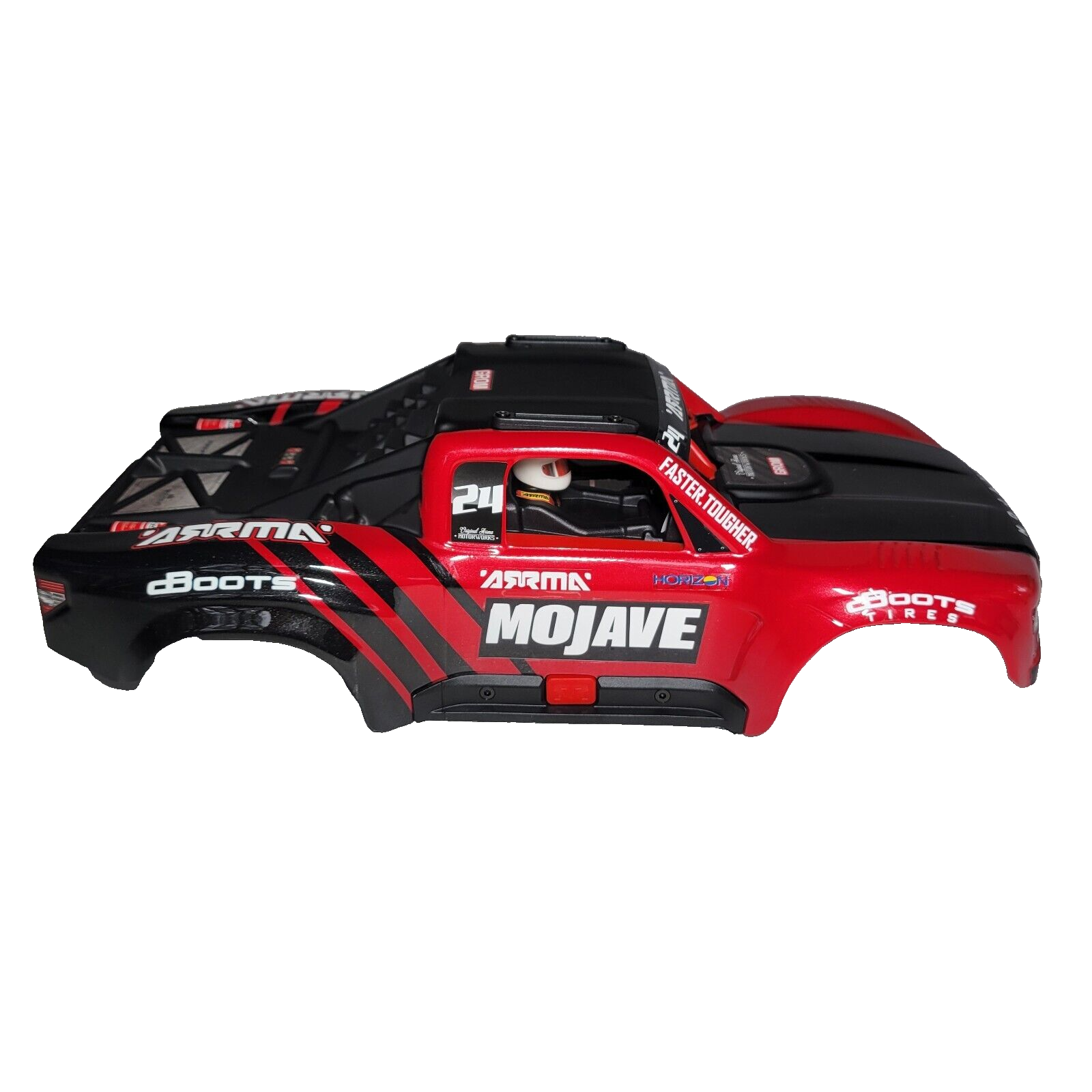 Arrma Mojave Grom Body Red Black With Internal Cage Frame / Clipless System
