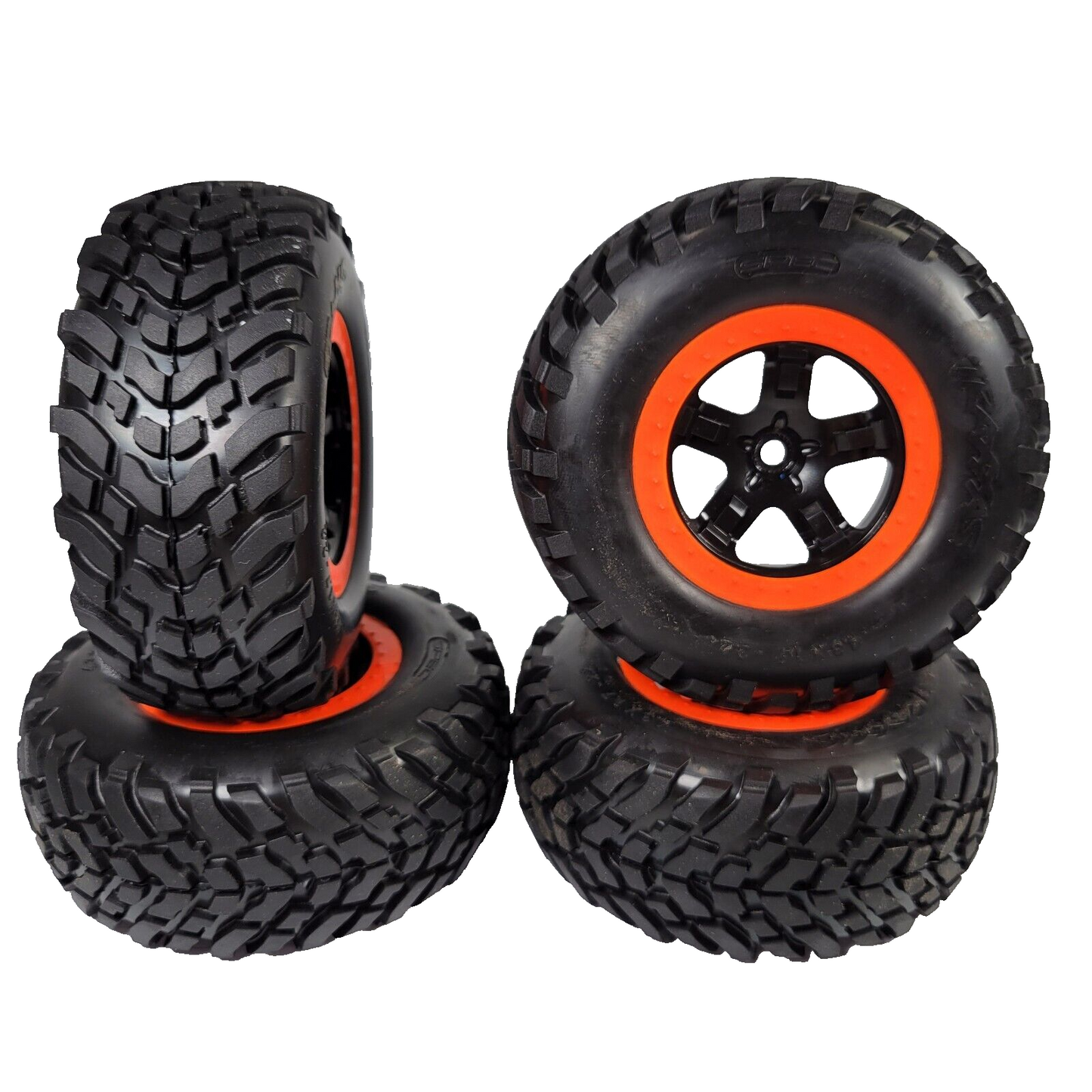 Fits Traxxas Slash 4x4 VXL Spec Tires & 12mm Orange Wheels SCT 4wd Bl-2s XL-5