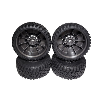 Fits Traxxas Mini Slash Tires BFG 1.4" & 12mm Grey Wheels Front & Rear 1/16th
