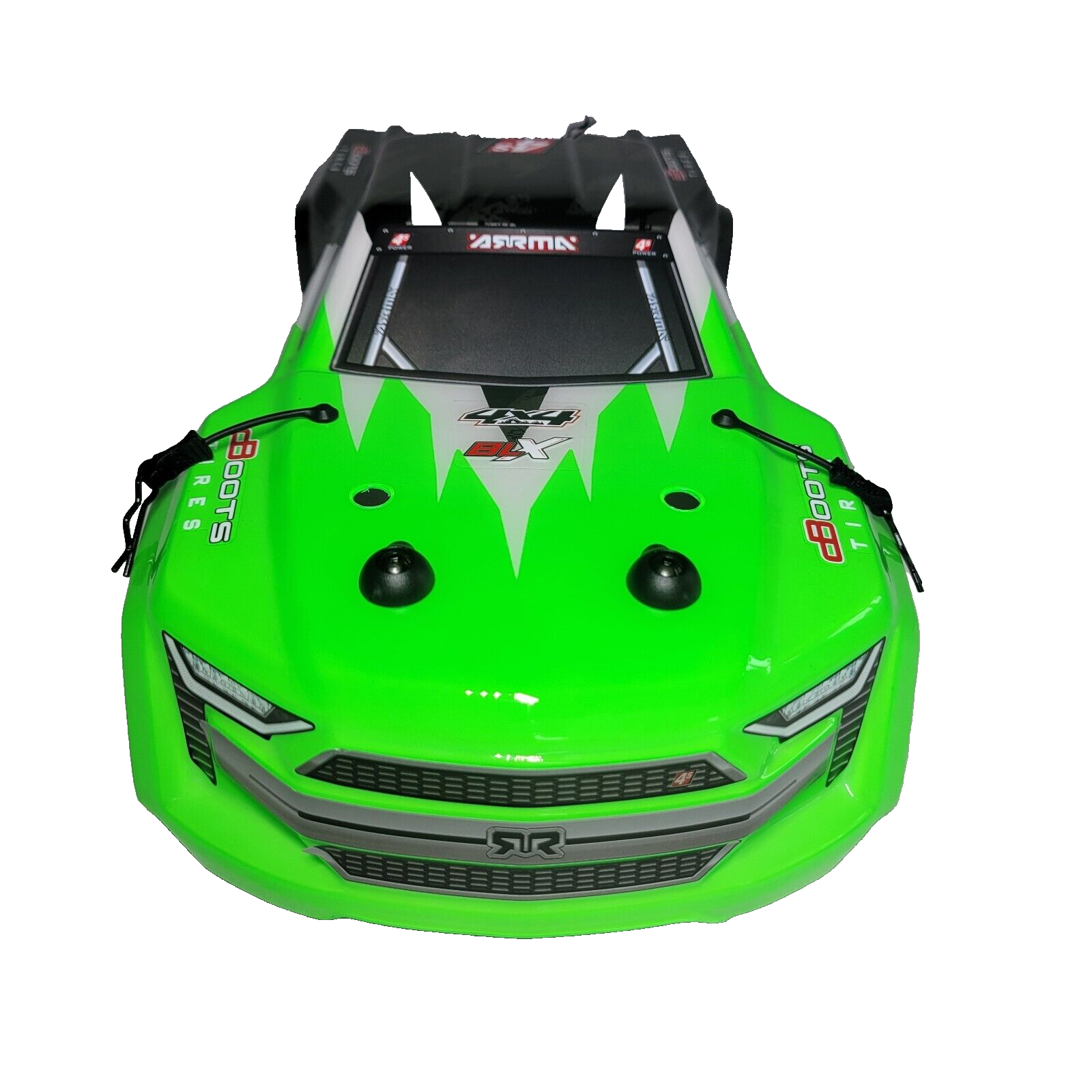 Arrma Kraton 4S V2 BLX Body Factory Painted Decaled Green Truck Clips 4X4