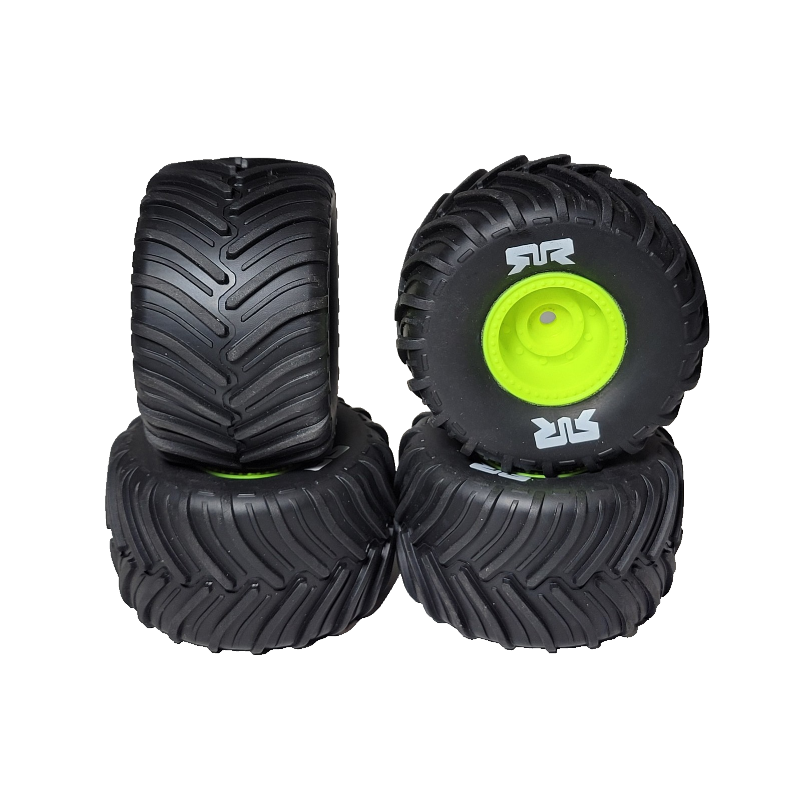 Arrma Gorgon Grom 1/16th Tires dBoots Chevron MT & 12mm Green Wheels Quake Grom