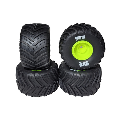 Arrma Gorgon Grom 1/16th Tires dBoots Chevron MT & 12mm Green Wheels Quake Grom