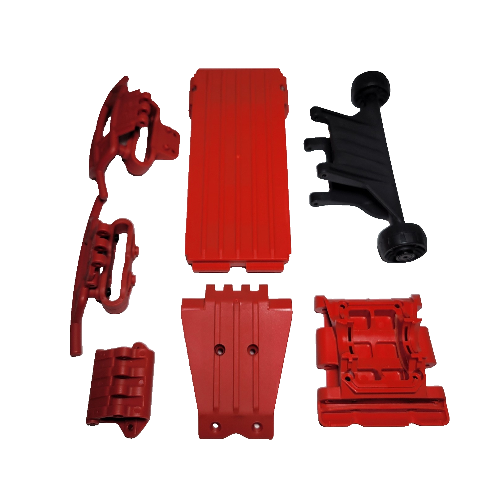 Arrma Quake Front & Rear Skid Plates Bumpers Red Mount Battery Door Tray /Gorgon
