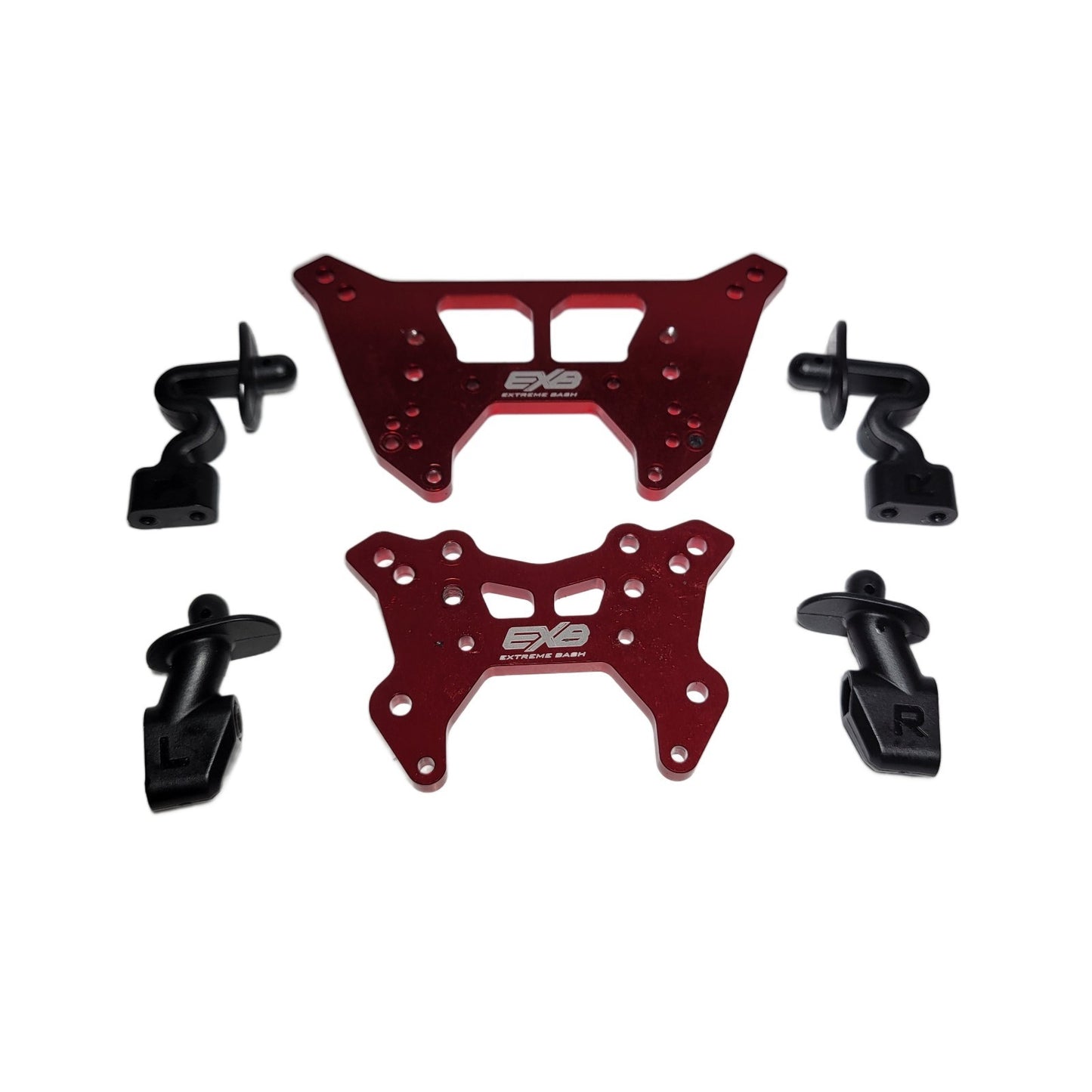 Arrma Talion 6s EXB V6 Shock Towers Red CNC T-6 Aluminum & Body Mount Posts