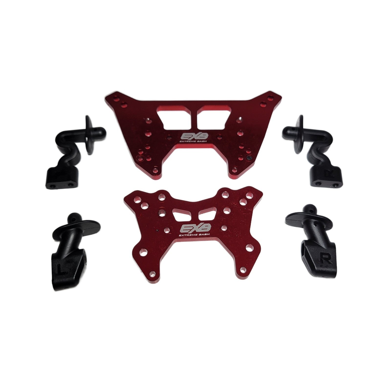 Arrma Talion 6s EXB V6 Shock Towers Red CNC T-6 Aluminum & Body Mount Posts