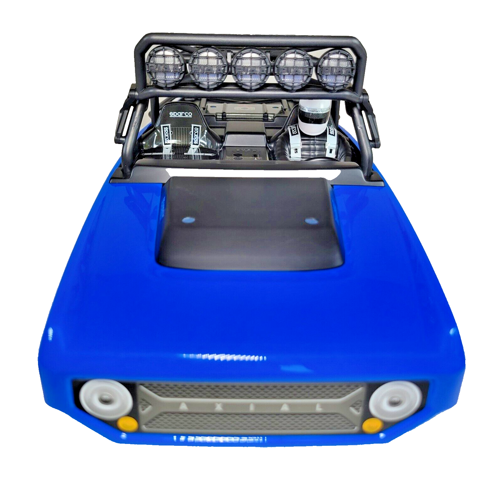 Axial SCX10 ii Deadbolt Painted Blue Body with Roll Cage Light Bar Interior