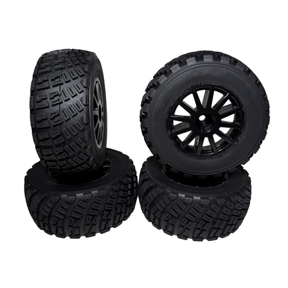 Fits Traxxas Rally 4x4 VXL Tires & 12mm Black Wheels / BL-2s 7473T