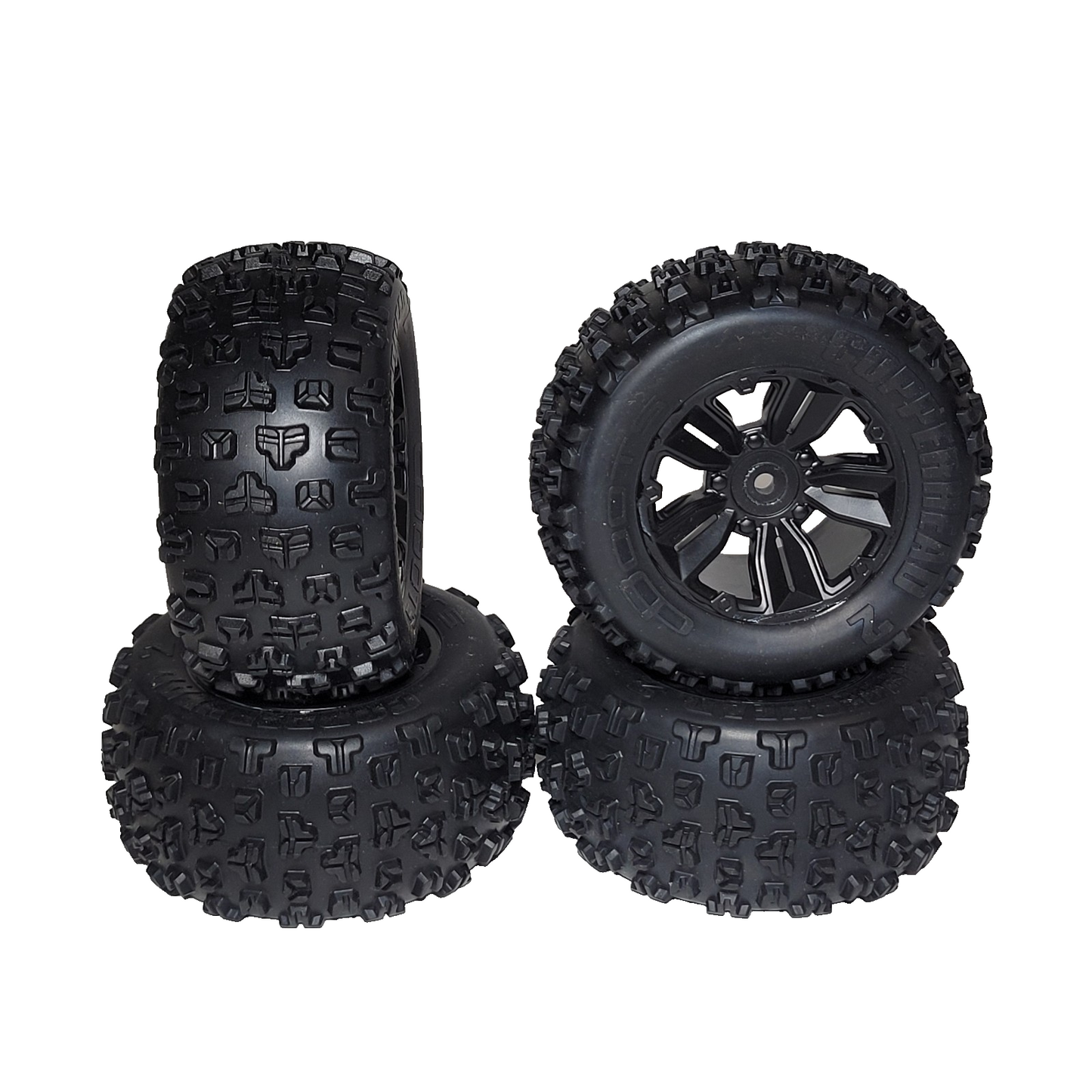 Arrma Mini Kraton 1/16th Tires Dboots Copperhead 2 & Black 12mm Wheels (4 Tires)