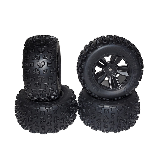 Arrma Mini Kraton 1/16th Tires Dboots Copperhead 2 & Black 12mm Wheels (4 Tires)