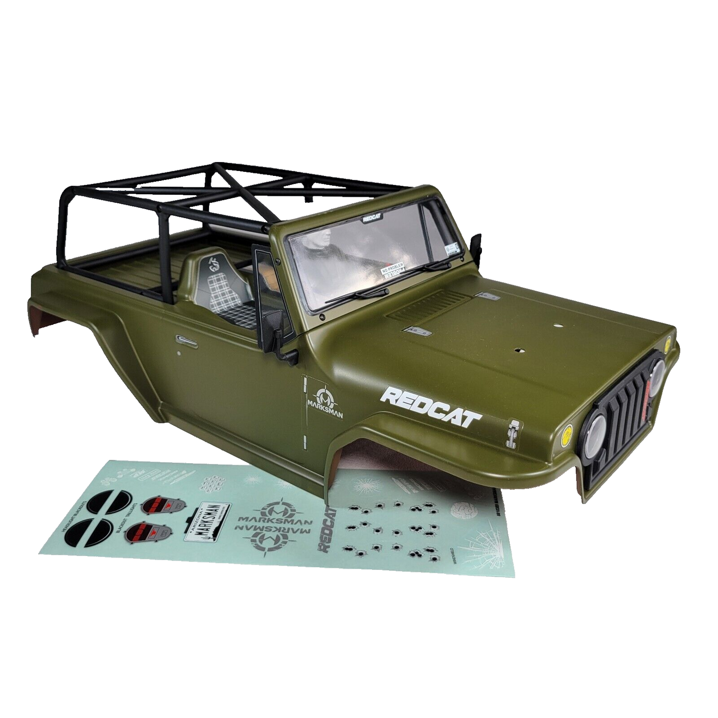 Redcat Marksman Body Shell Army Green Factory Painted Decaled Rollcage Driver