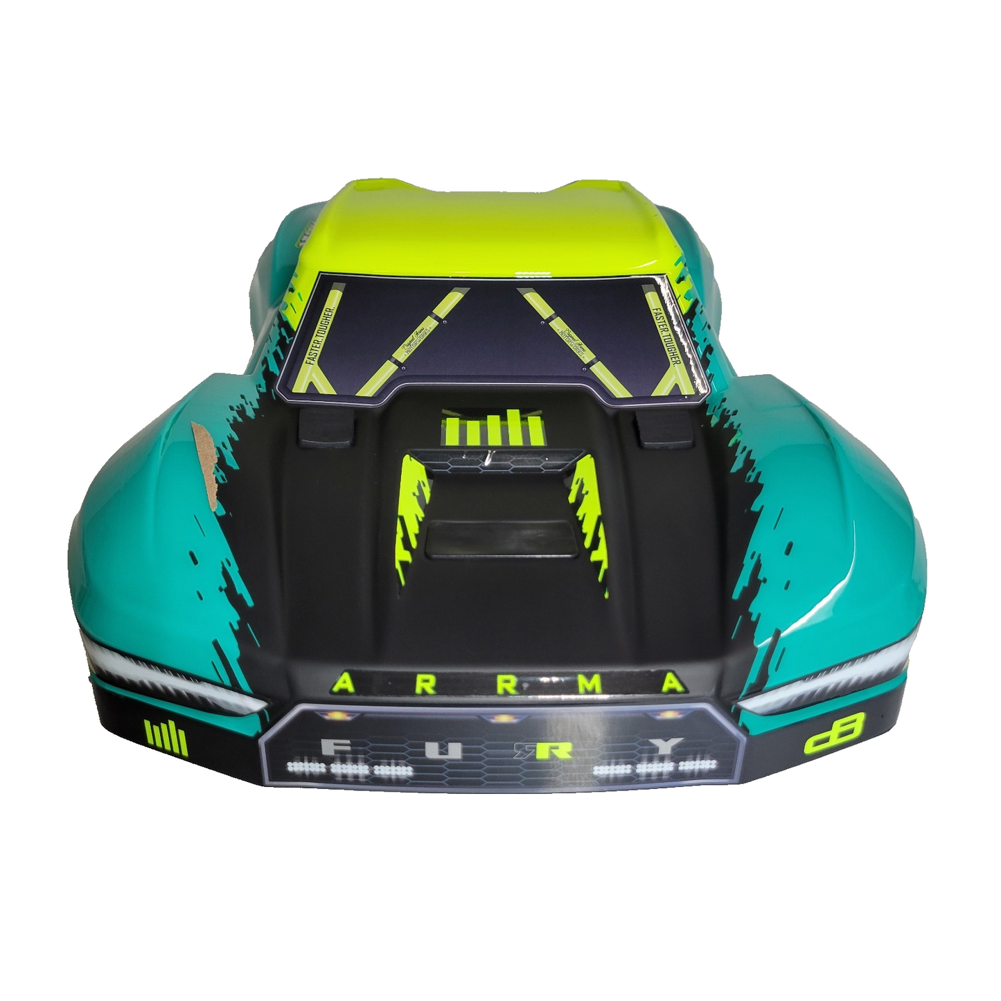 Arrma Fury 223s Body Factory Painted Green Clipless Skid Plate Battery Door Tray