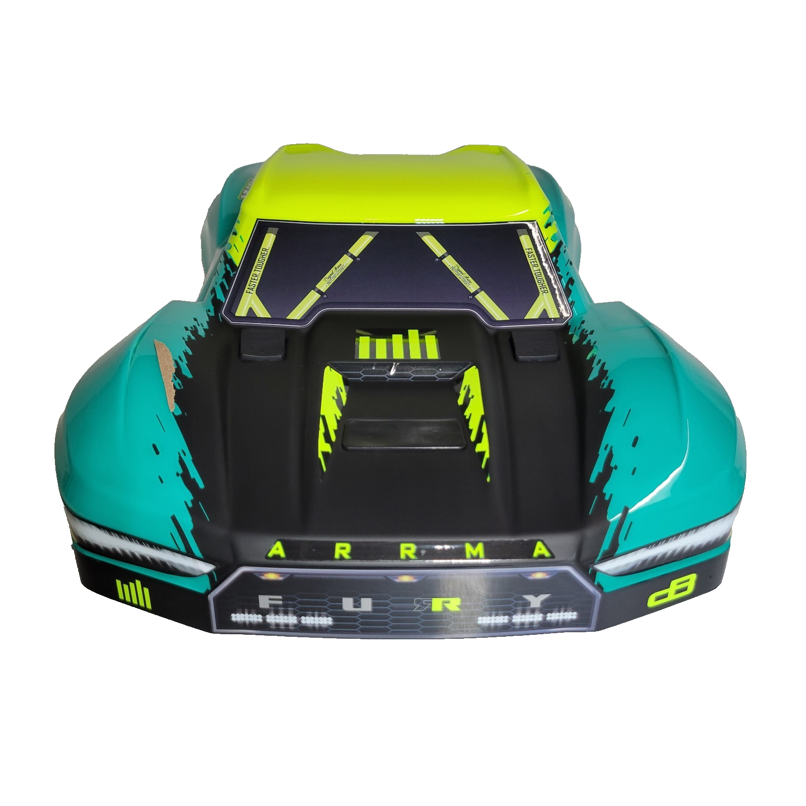 Arrma Fury 223s Body Factory Painted Green Clipless Skid Plate Battery Door Tray