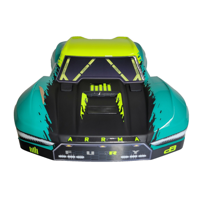 Arrma Fury 223s Body Factory Painted Green Clipless Skid Plate Battery Door Tray
