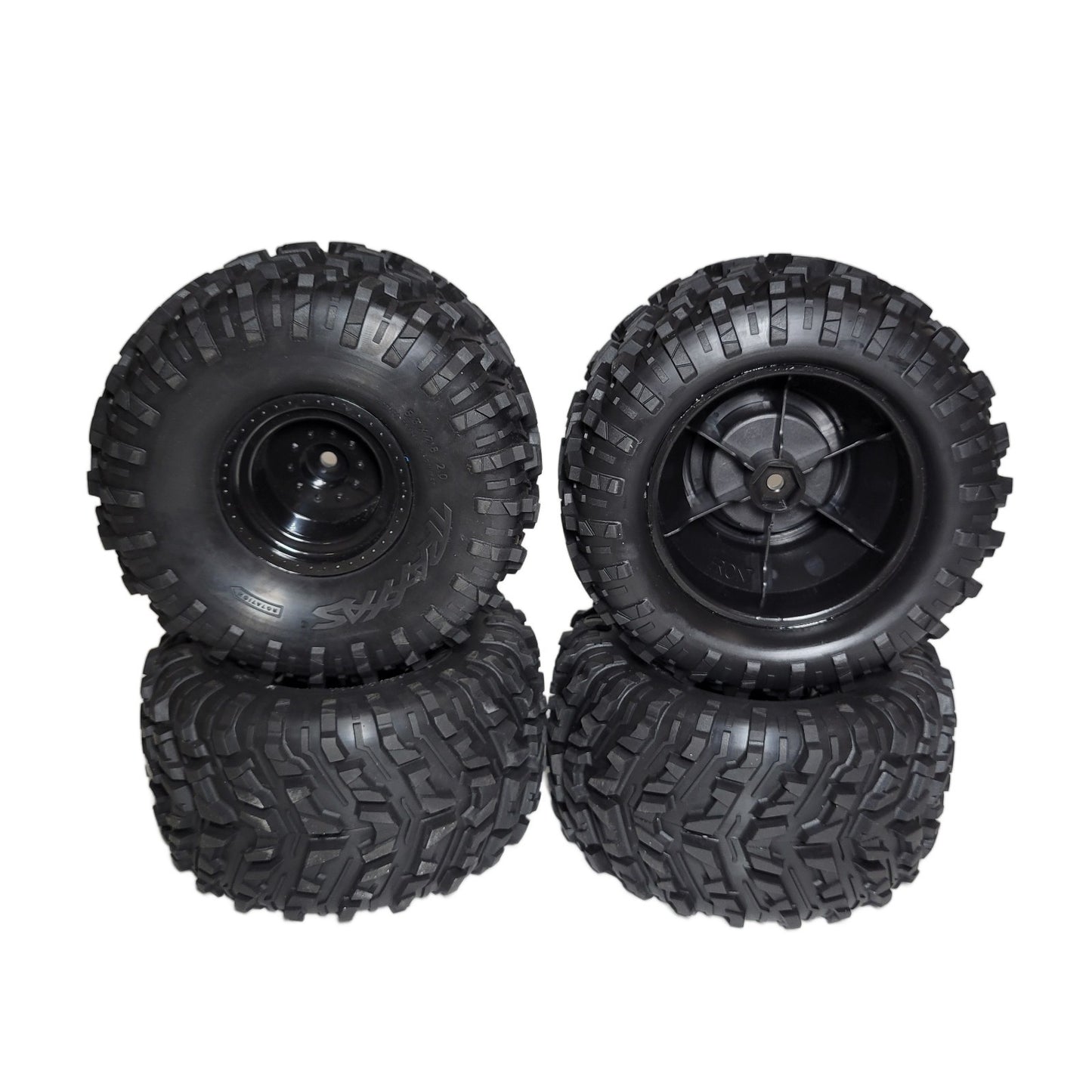 Fits Traxxas Stampede 4x4 VX3 Tires Talon MXT & Black 12mm Wheels 2.8" Glued