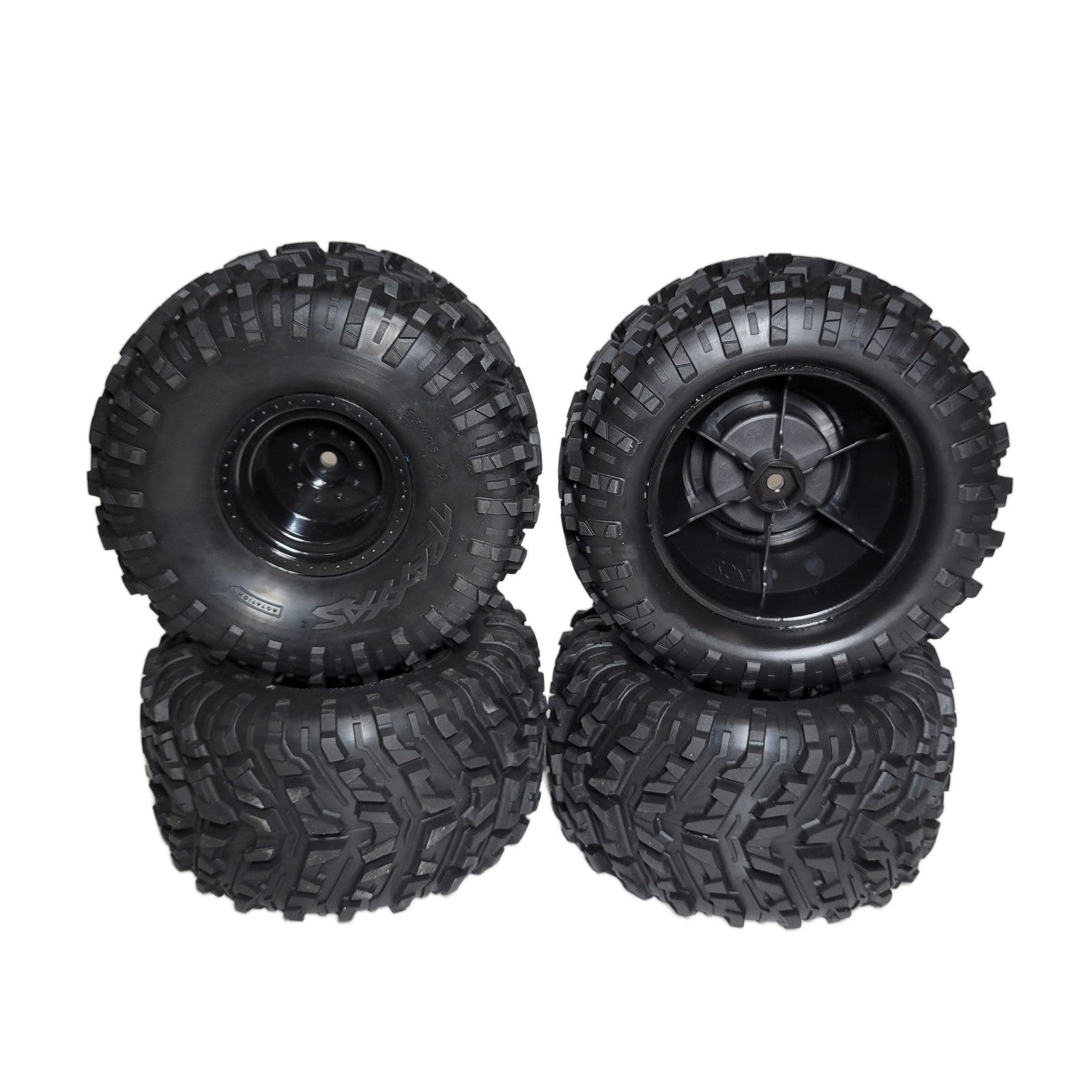 Fits Traxxas Stampede 4x4 VX3 Tires Talon MXT & Black 12mm Wheels 2.8" Glued