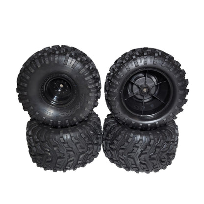 Fits Traxxas Stampede 4x4 VX3 Tires Talon MXT & Black 12mm Wheels 2.8" Glued