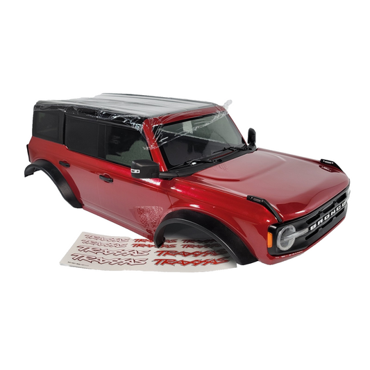 Fits Traxxas TRX-4 Ford Bronco 2021 RED Body Painted Mounts Latch & Spare Tire